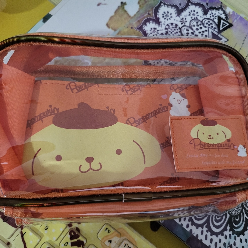 Sanrio License Pompompurin Clear Pouch - Picture 3 of 6